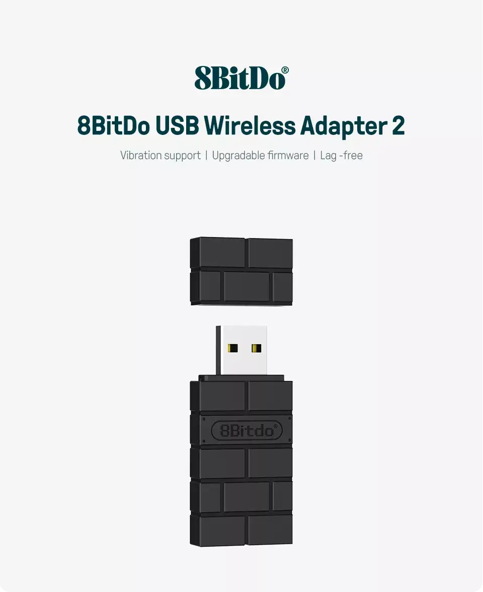 8BitDo Wireless Controller Adapter – Multi-Platform for Xbox, Nintendo Switch, Windows & macOS, Low-Latency, Plug & Play - Alletron Imagem do produto