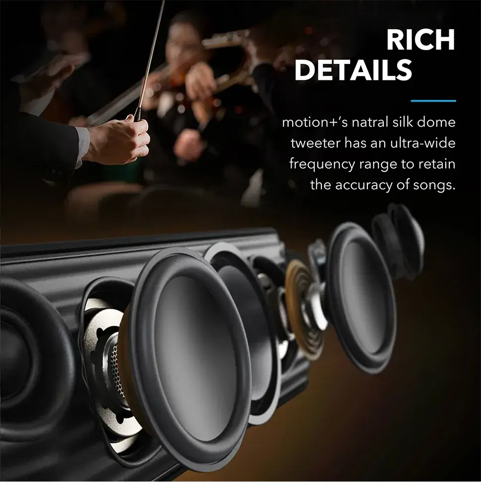 Anker Soundcore Motion+ Bluetooth Speaker – Hi-Res Audio, 30W Output, Deep Bass, 12H Playtime, Waterproof, Portable Wireless Sound - Alletron Imagem do produto