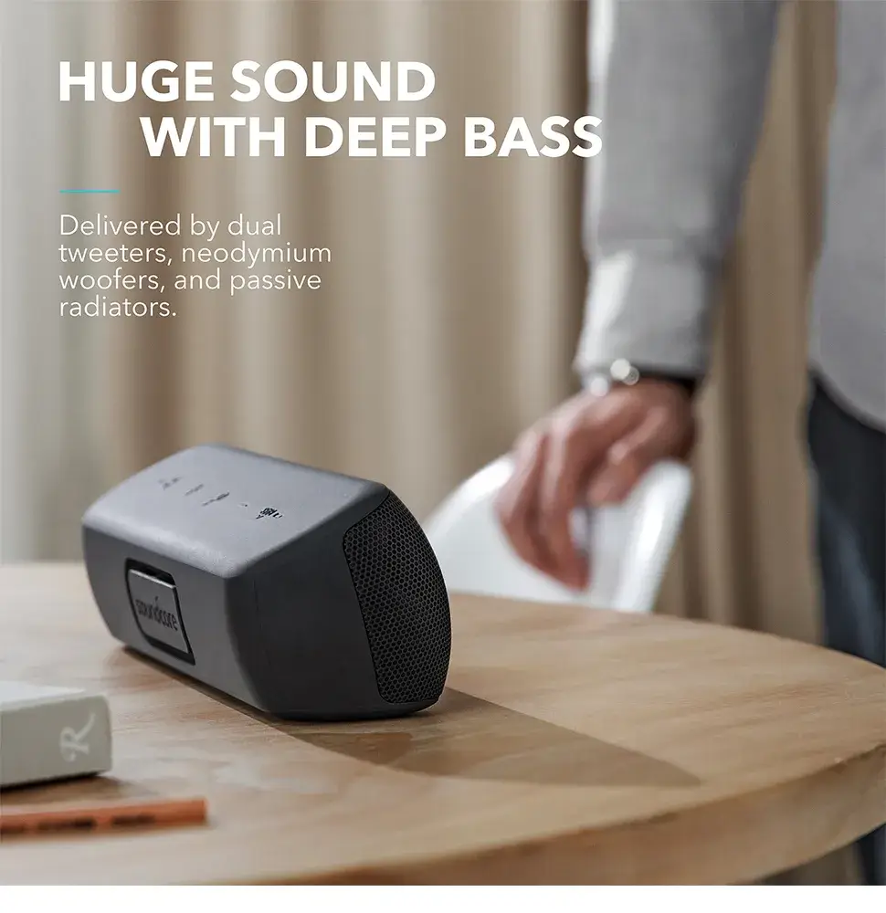 Anker Soundcore Motion+ Bluetooth Speaker – Hi-Res Audio, 30W Output, Deep Bass, 12H Playtime, Waterproof, Portable Wireless Sound - Alletron Imagem do produto