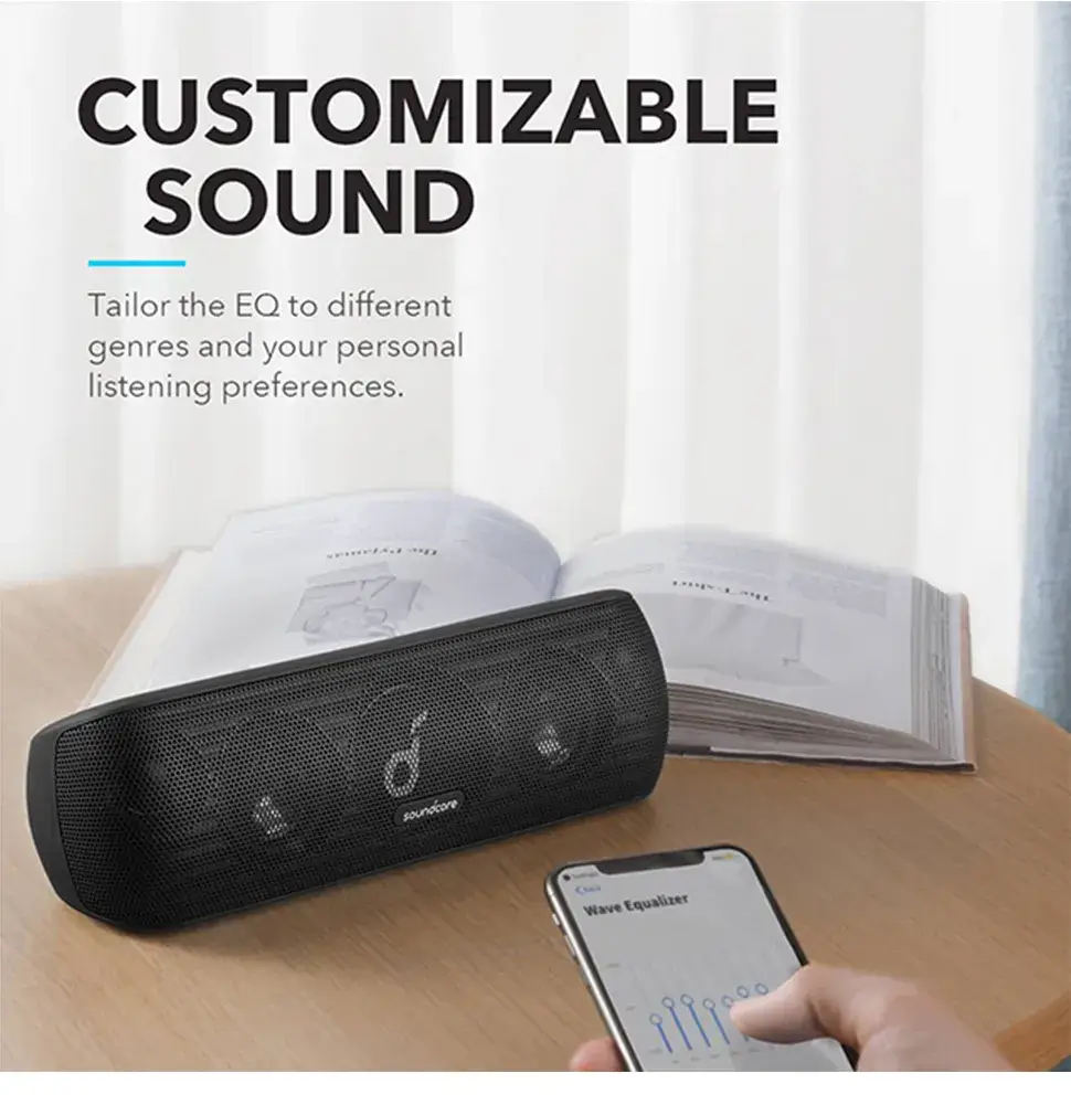 Anker Soundcore Motion+ Bluetooth Speaker – Hi-Res Audio, 30W Output, Deep Bass, 12H Playtime, Waterproof, Portable Wireless Sound - Alletron Imagem do produto