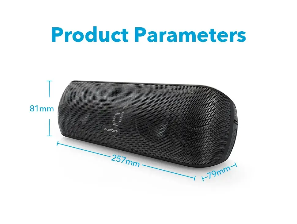 Anker Soundcore Motion+ Bluetooth Speaker – Hi-Res Audio, 30W Output, Deep Bass, 12H Playtime, Waterproof, Portable Wireless Sound - Alletron Imagem do produto