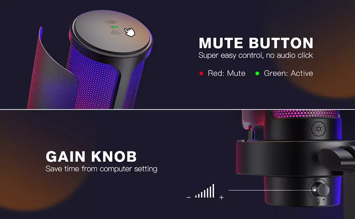 Close-up of Fifine A8 controls