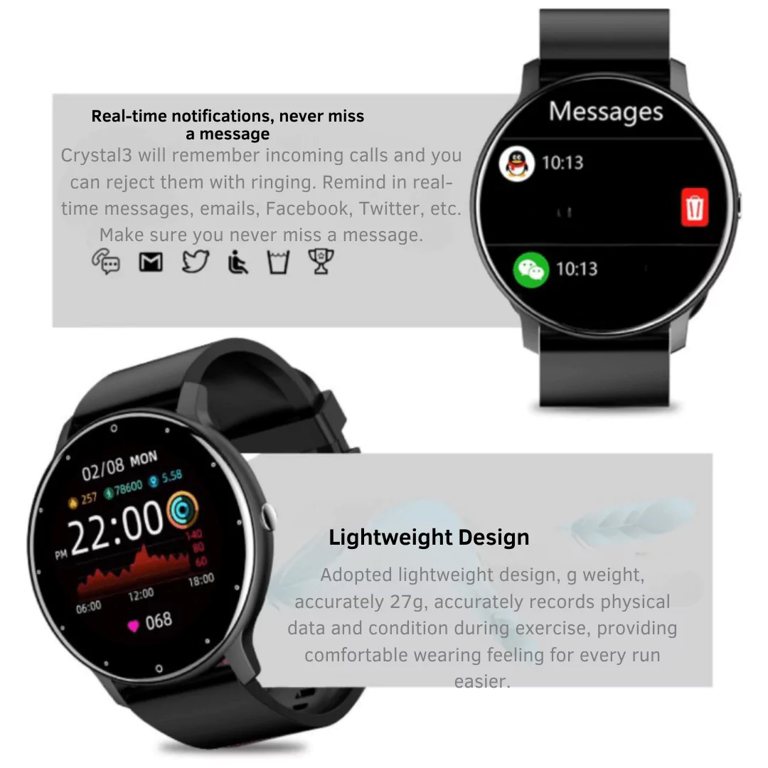 Lige Smartwatch – Compatible with Android & iOS, Fitness Tracking, Heart Rate & Sleep Monitor, Waterproof Design, Long Battery Life - Alletron Lige Smartwatch Battery and Notifications