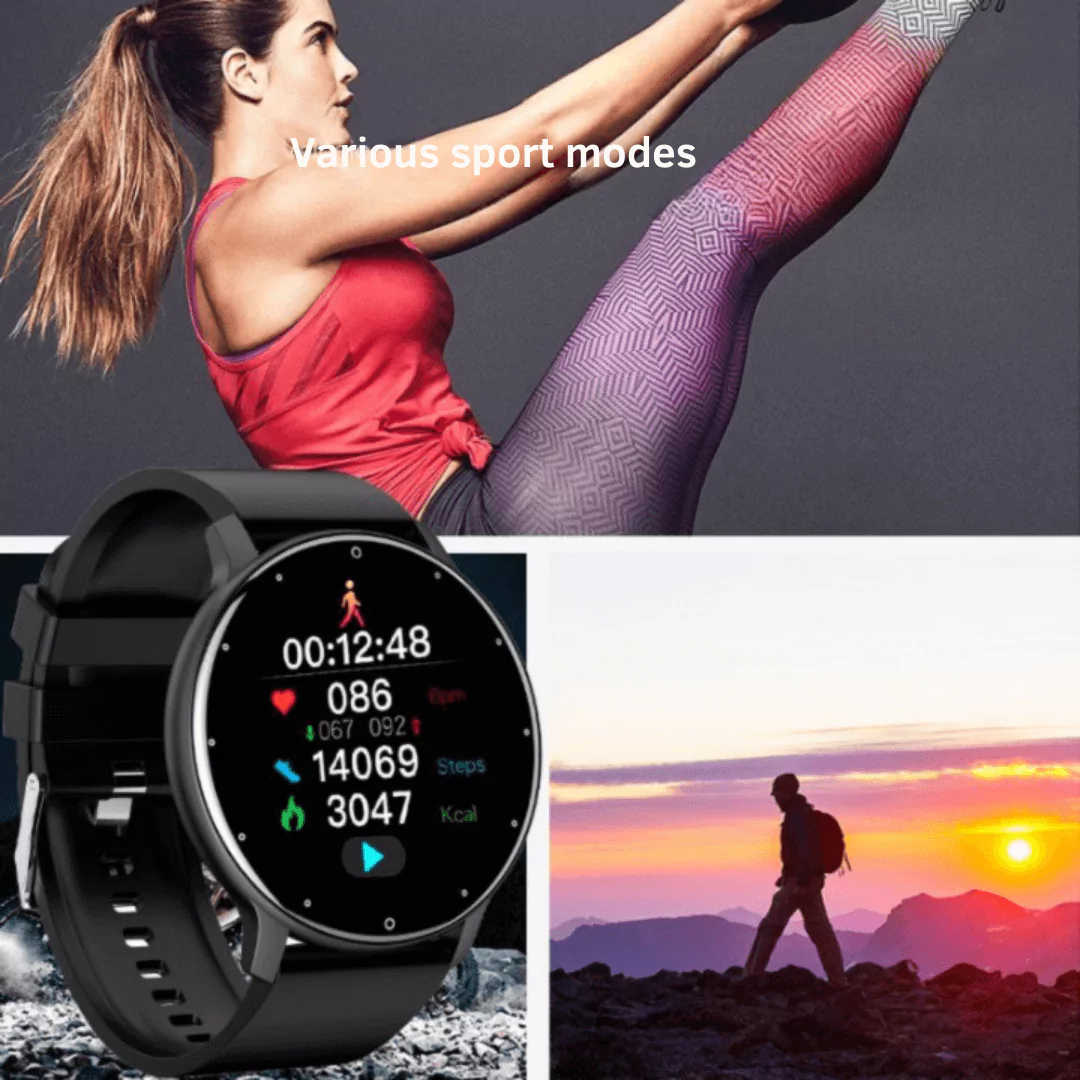 Lige Smartwatch – Compatible with Android & iOS, Fitness Tracking, Heart Rate & Sleep Monitor, Waterproof Design, Long Battery Life - Alletron Lige Smartwatch Fitness Tracking Screen