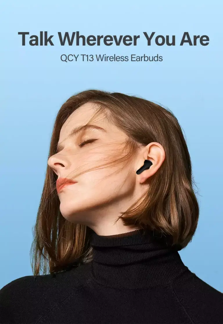 QCY T13 Wireless Earbuds – Bluetooth 5.1, Deep Bass, 30H Playtime with Charging Case, Touch Control, Noise Reduction Mic - Alletron QCY T13 Bluetooth Earbuds - Main Product Image