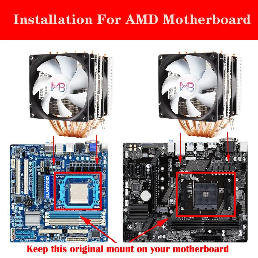 Wovibo CPU Cooler with 6 Heatpipes – High-Performance Air Cooling, 120mm PWM Fan, Quiet Operation, Compatible with Intel & AMD - Alletron Imagem do produto
