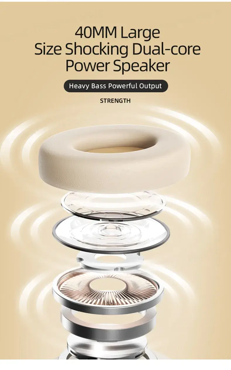Lenovo Thinkplus TH30 Wireless Headphones – Bluetooth 5.3, Deep Bass, Foldable Design, Long Battery Life, Built-in Mic - Alletron Imagem do produto