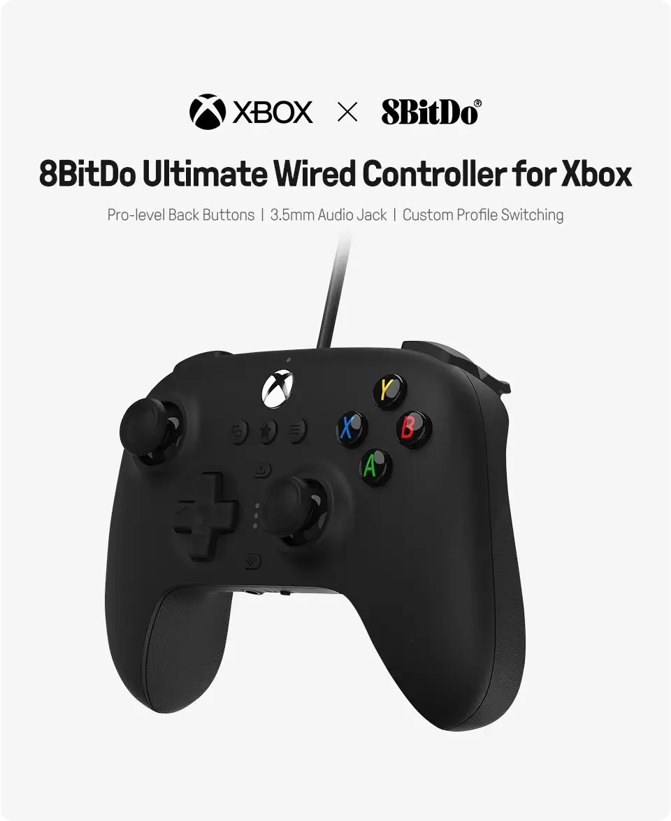 ALL™ – 8BitDo Ultimate Wired Controller Compatible with Xbox Series Series S X Xbox One 1 - Alletron