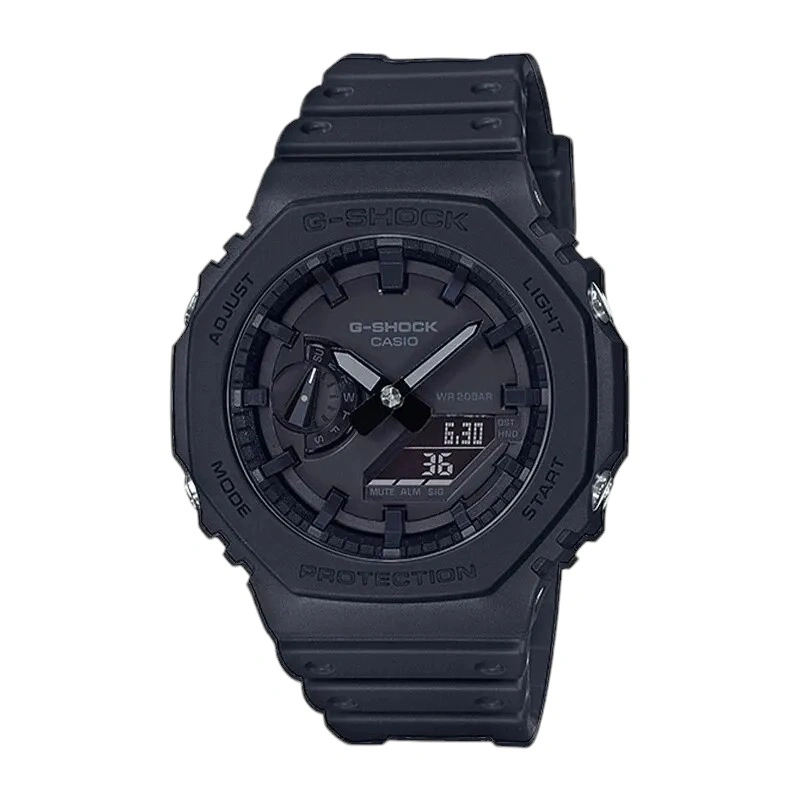 Casio G-SHOCK GA-2100 Men’s Watch – Waterproof, Shock Resistant, Carbon Core Guard, LED Light, Sport Design - Alletron Casio G-SHOCK GA-2100 on wrist demonstrating durability