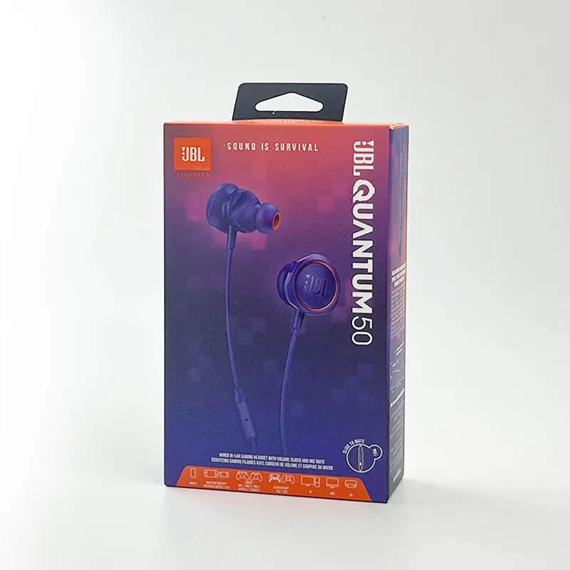 JBL Quantum 50 In-Ear Gaming Earphones – 8.6mm Drivers, Inline Volume & Mic-Mute Controls, Multi-Platform Compatible - Alletron Imagem do produto