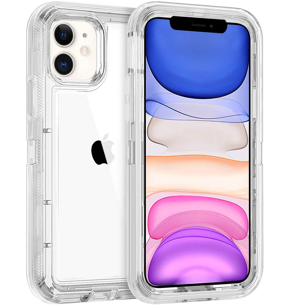 He987e00988024e8fb7a7bd7f471de9c6B.webp Shockproof Clear Case for iPhone 16 15 14 13 12 11 Pro Max Glossy Armor Cover - Alletron