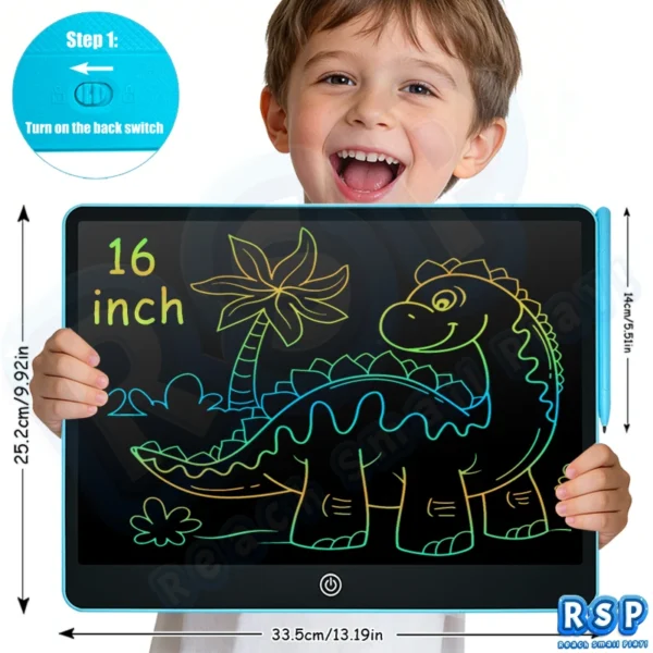 LCD Writing Tablet Color Drawing Board Long Battery Life Kids Gift
