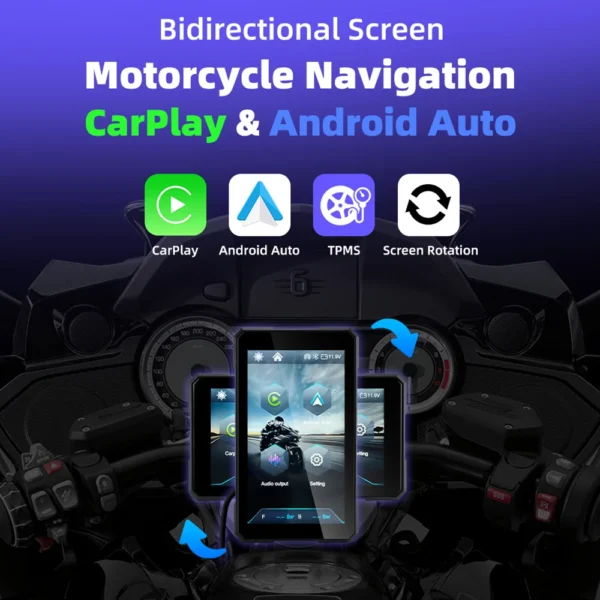 EKIY Wireless CarPlay Motorcycle GPS Navigation Easy Install
