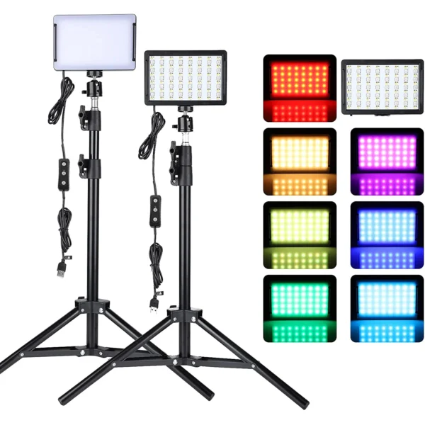Led Video Light Kit with Tripod & RGB Filters for Pro Filming